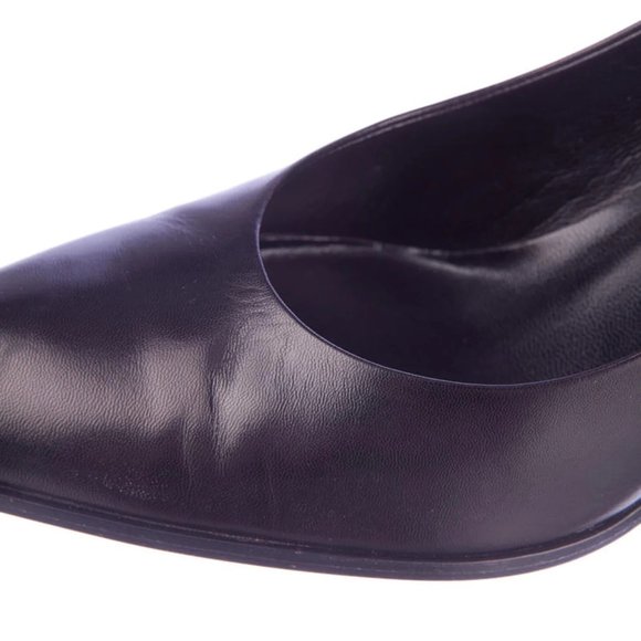 Helmut Lang Black Leather Pointed Toe Pumps Heels w/ Dust Bag - Size 7.5 - Picture 9 of 9